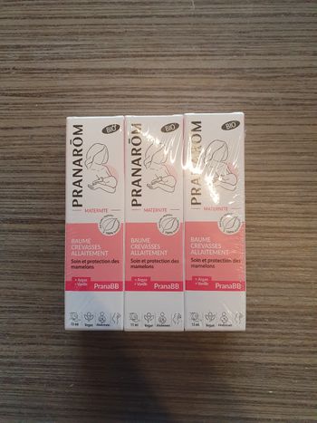 Lot de 3 baumes crevasses allaitement Pranarom 🌸