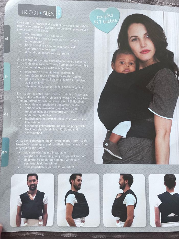 Écharpe de portage tricot-slen en coton biologique - photo numéro 6