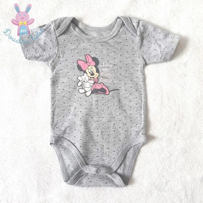 Body gris Minnie bébé fille 6 Mois été Disney