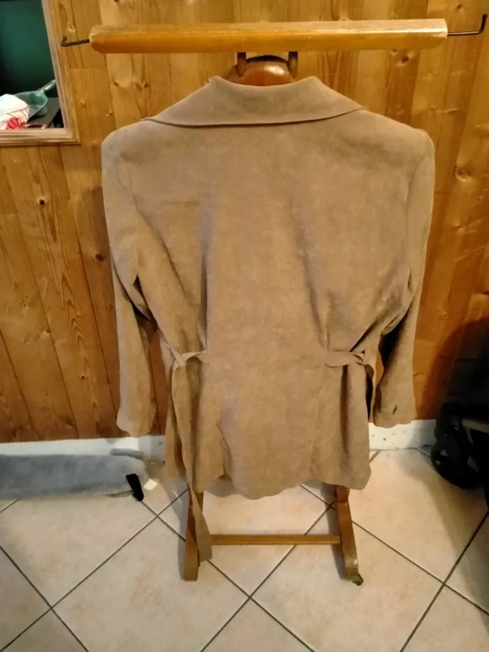 Veste suédine beige Marque Printemps - photo numéro 3