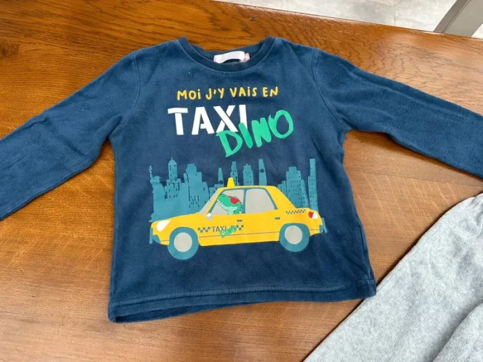 Pyjama deux pièces Tissaia gris et bleu 3 ans - photo numéro 6