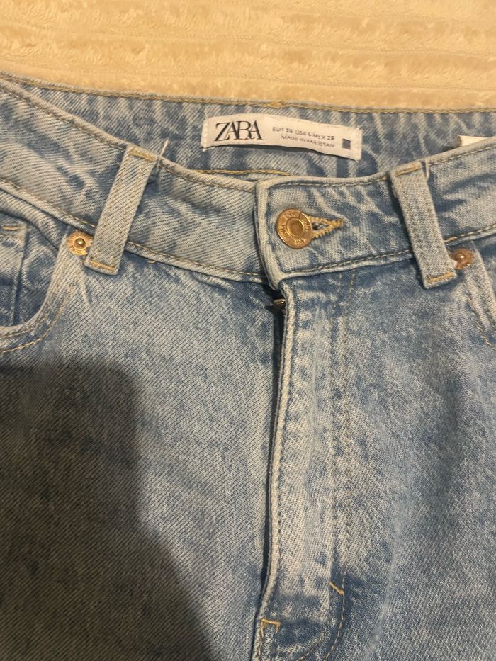 jean mom zara bleu clair taille 36 - photo numéro 2