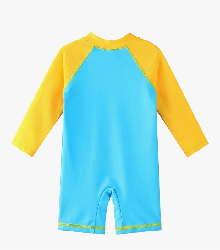Maillot de bain garçon piscine manches longues voiture bleu jaune - photo numéro 3