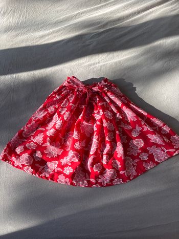 Jupe été fille rouge et rose 10 ans 