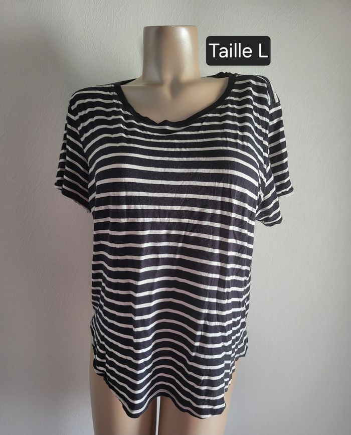 T shirt Marin noir et blanc