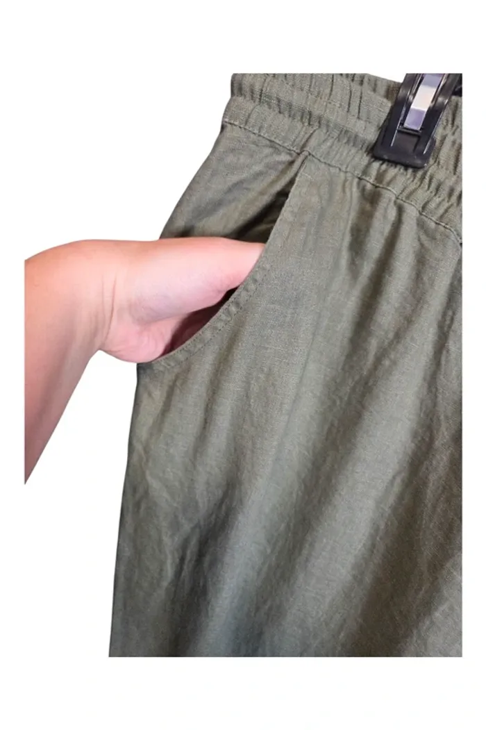 Pantalon en lin à jambe large Ulla Popken T58 - photo numéro 4