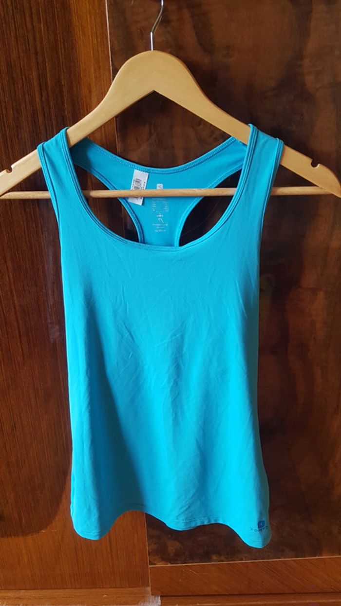 Débardeur Marcel de sport turquoise