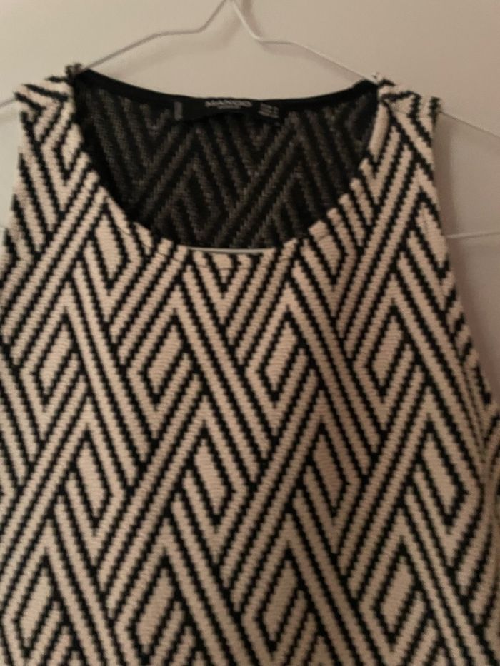 Robe Mango noir et blanc motif graphique femme - photo numéro 7