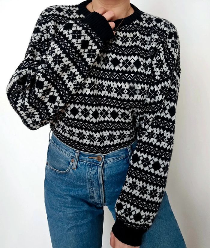 Pull à motifs années 80