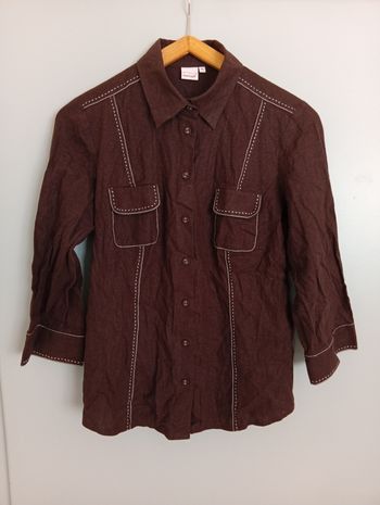 Veste brune en lin t40 