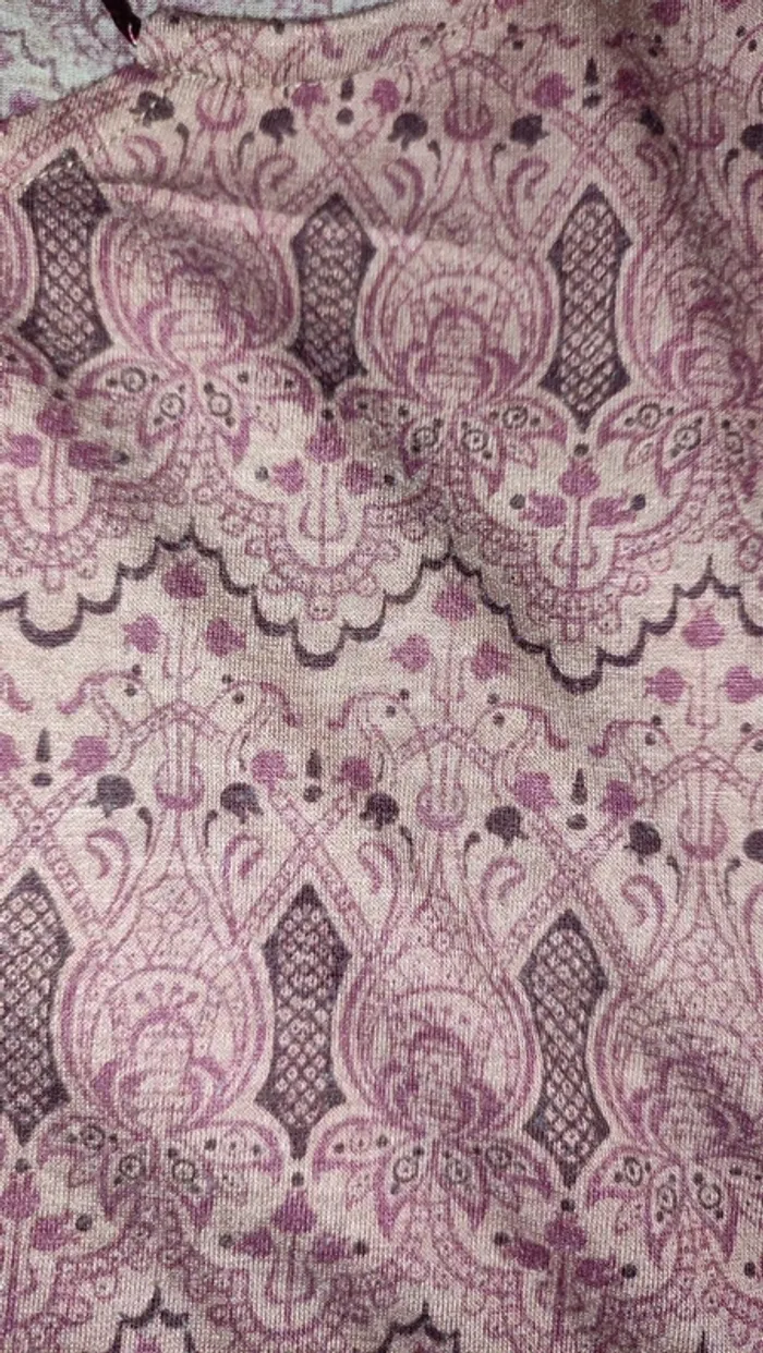 Blouse imprimé bordeaux/rouge manches longues - photo numéro 4