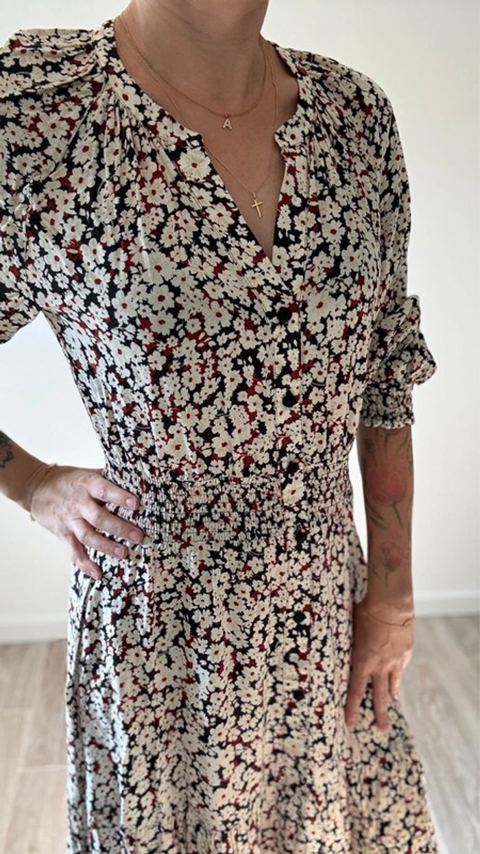 Robe longue Zara fleuris taille S en parfait état - photo numéro 4