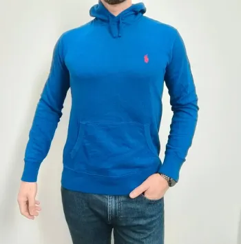 Sweat a capuche Polo Ralph Lauren Homme bleu logo rouge taille M