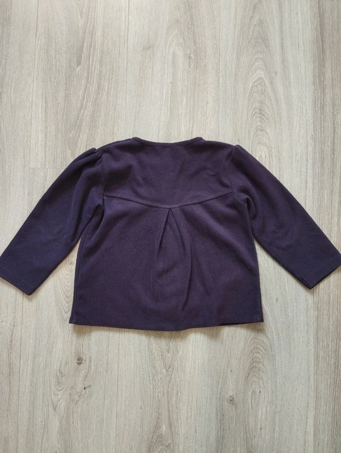Veste mi-saison type polaire violet aubergine fille 3 ans - photo numéro 4