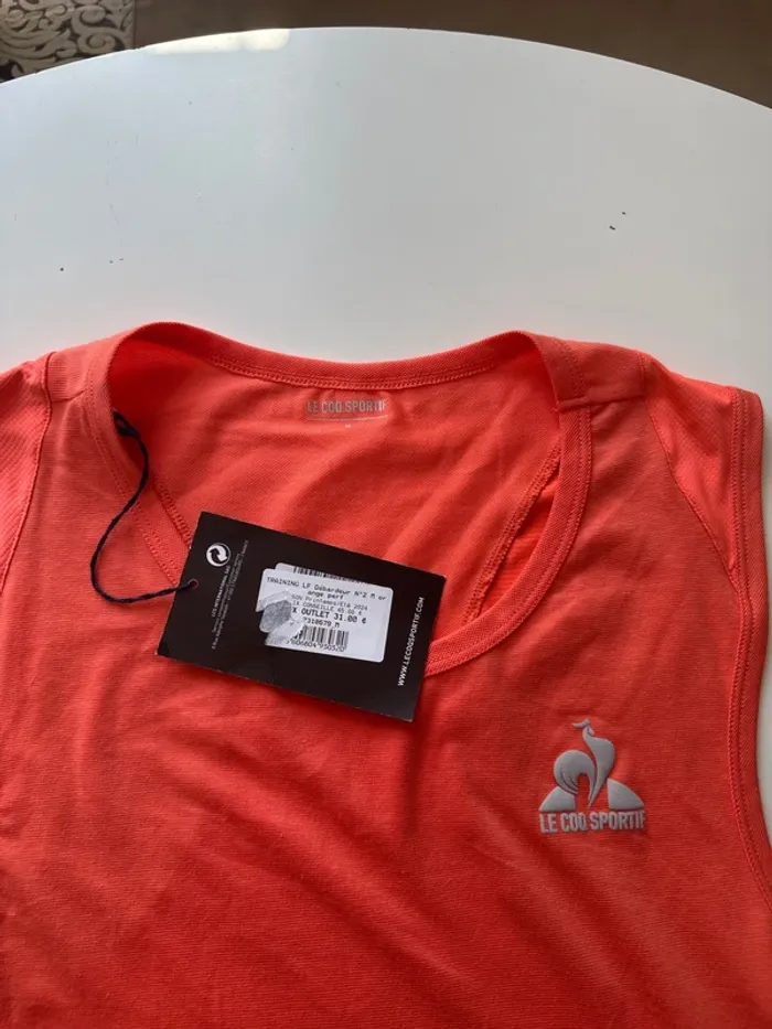 Débardeur Le Coq Sportif Orange – Taille M – Neuf avec Étiquette - photo numéro 2