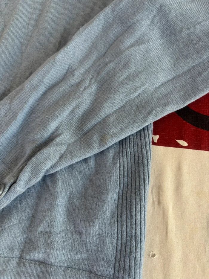 Veste en coton Lacoste blanc de couleur bleu clair taille xs/s femme - photo numéro 4