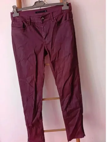 Jean huilé prune aubergine