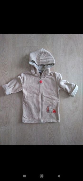 Peignoir éponge beige zippé Carré blanc 1 an