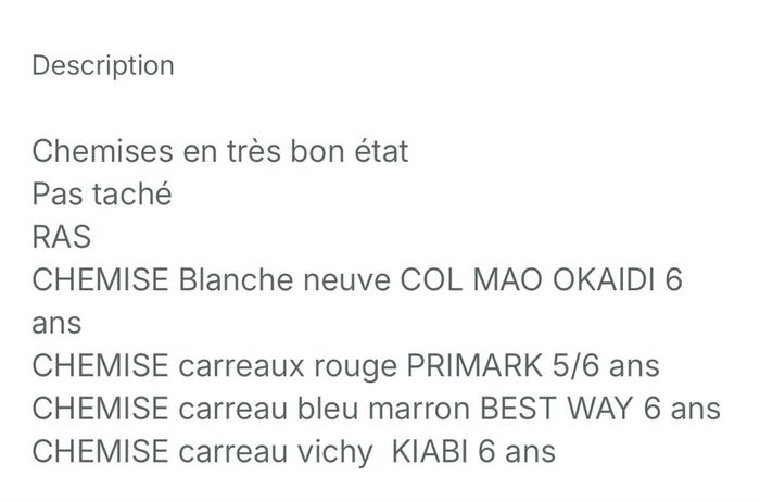 Lot 4 chemises - photo numéro 2