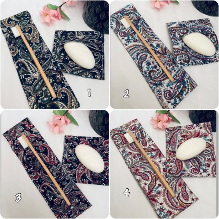 Pochette brosse à dent et pochette à savon pour voyage