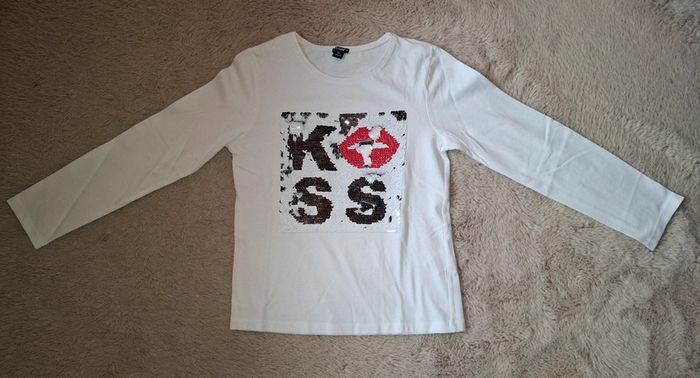T shirt blanc kiabi Kiss 8 ans