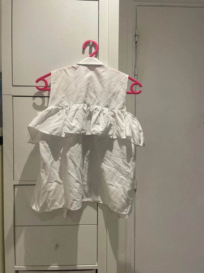 Chemisier blanc sans manches à volant - photo numéro 2