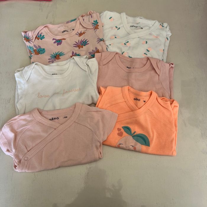 Lot de 6 bodies Gémo