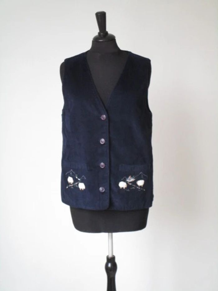 Gilet sm vintage marine 36/38 TBE