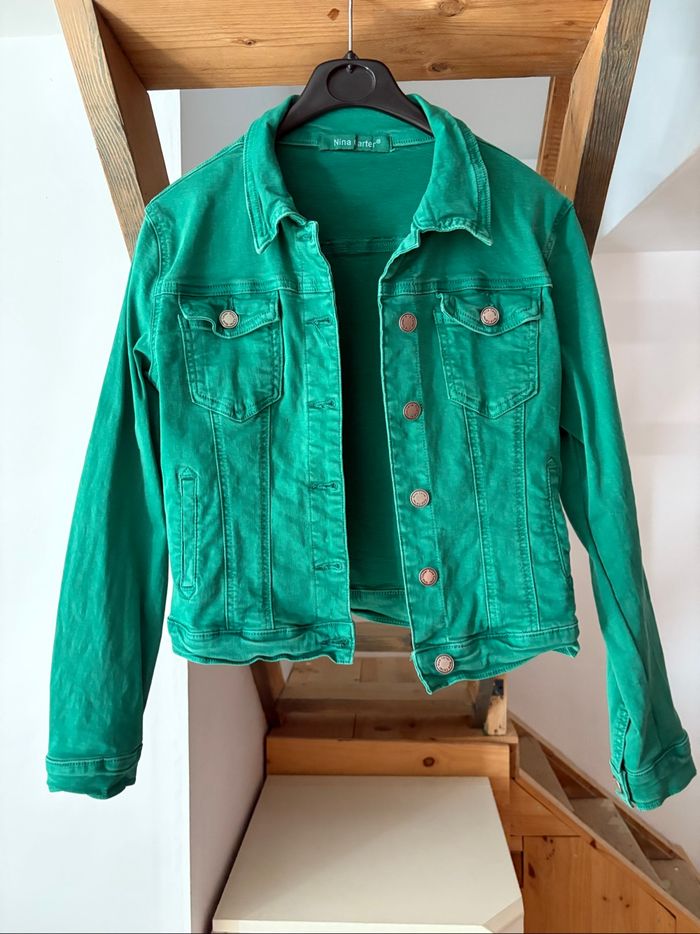 Veste en jean verte - photo numéro 4