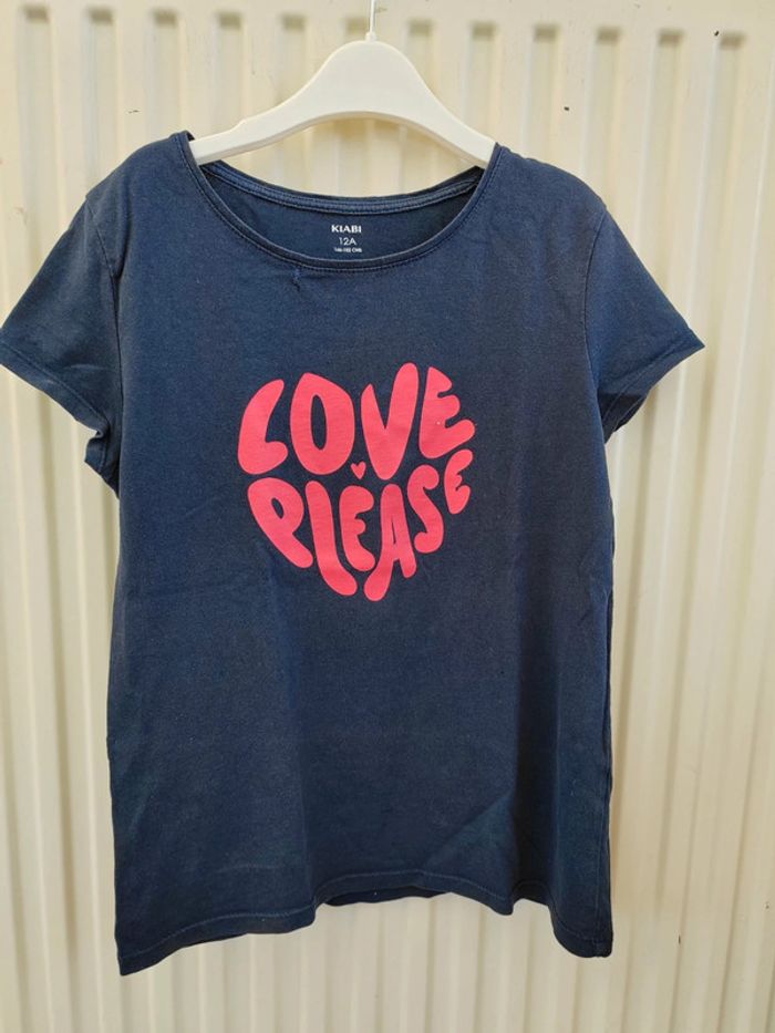💙Tee-shirt bleu "Love Please" 12 ans Kiabi
