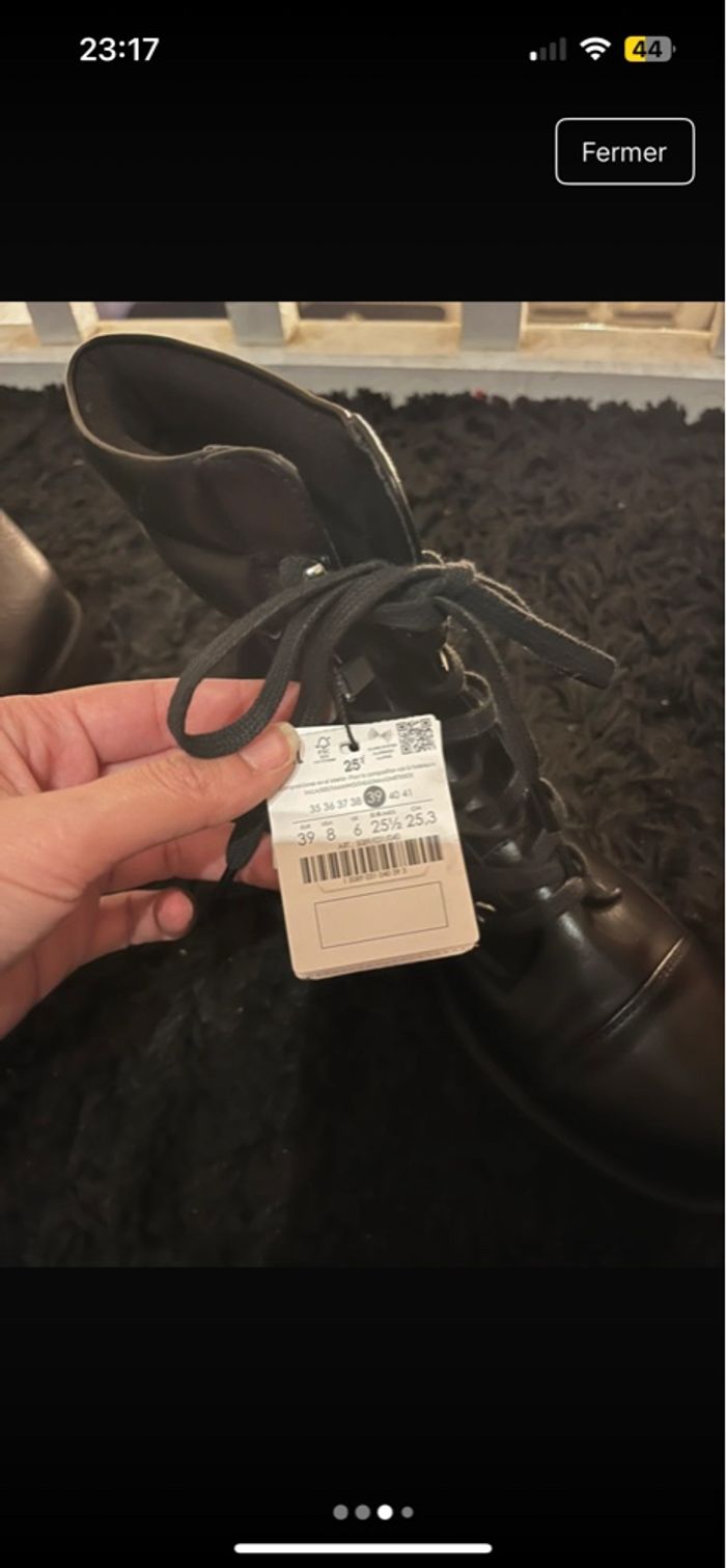 Bottines à lacets noire - Bershka - photo numéro 2