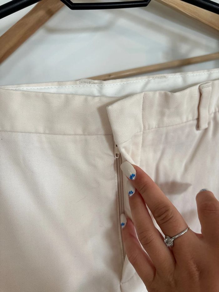 Pantalon habillé couleur crème Zara taille 40 - photo numéro 2