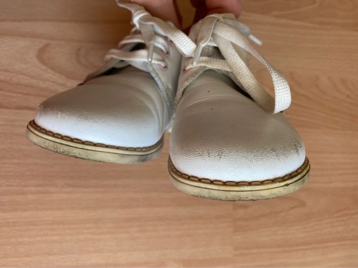 Jolie paire de bottines en cuir blanc T. 23 fille - photo numéro 8