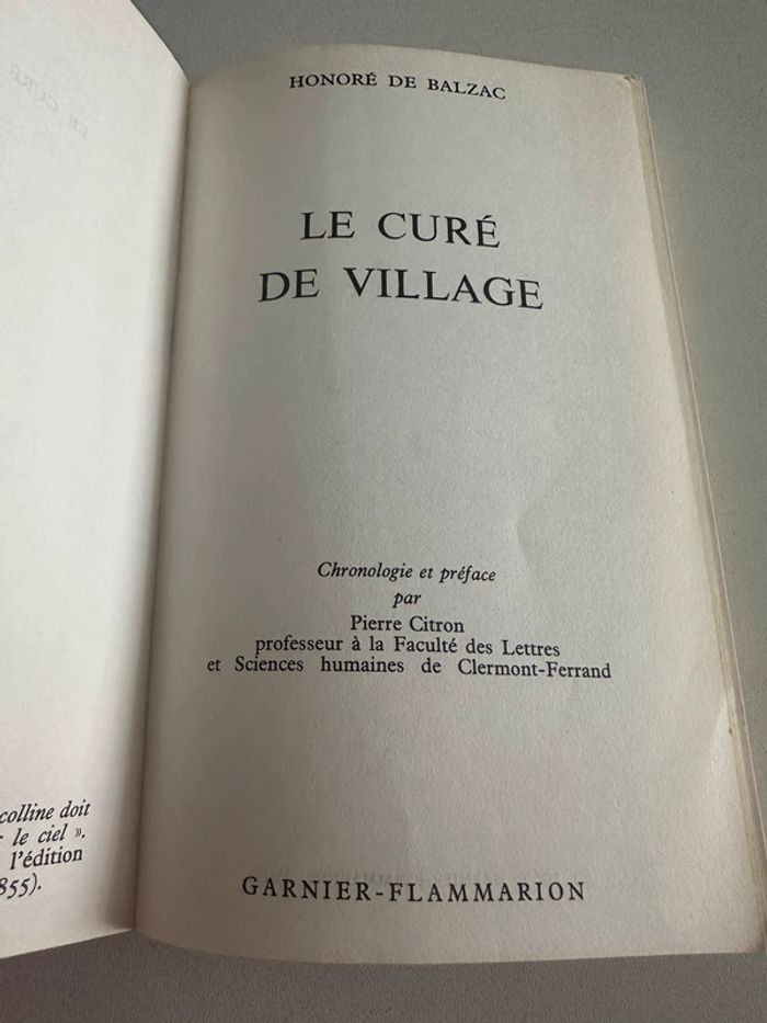 Balzac -Le curé du village -Édition Flammarion - photo numéro 2