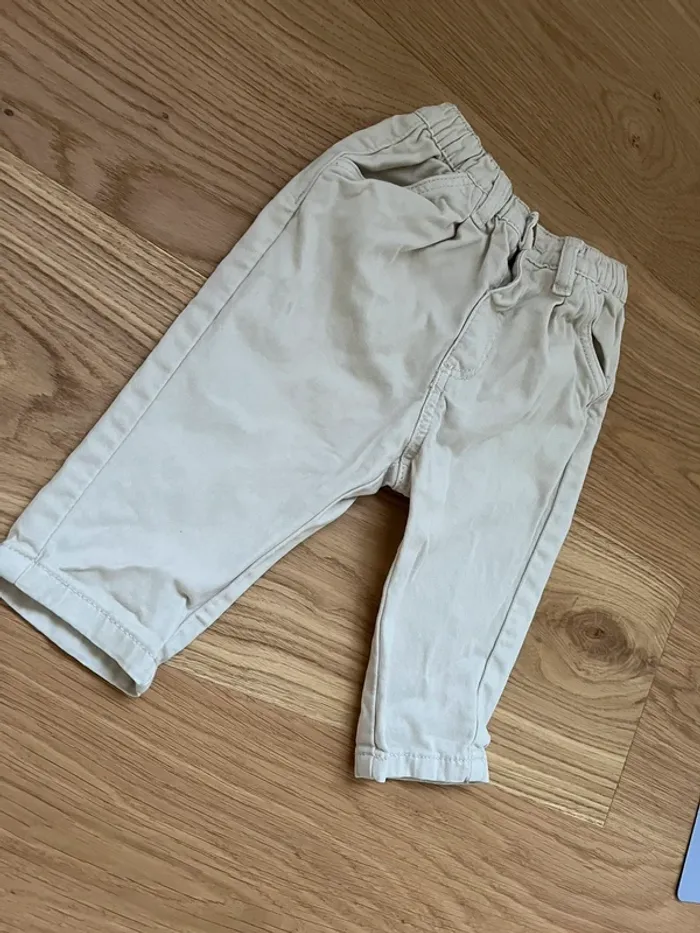 Ensemble chemise style lin col tunisien et pantalon beige - photo numéro 9