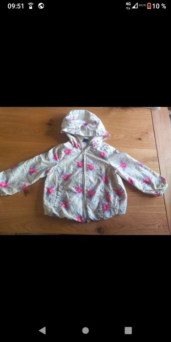 Veste blouson à capuche à fleurs Baby Gap 3 ans