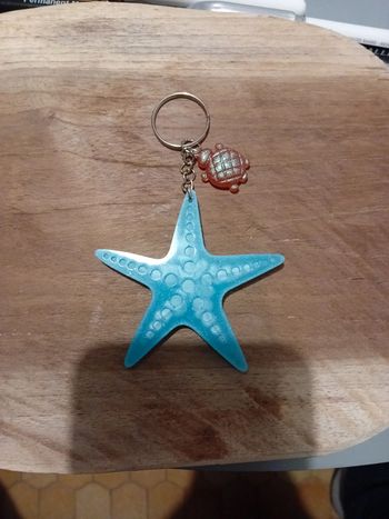Porte clé étoile de mer résine epoxy