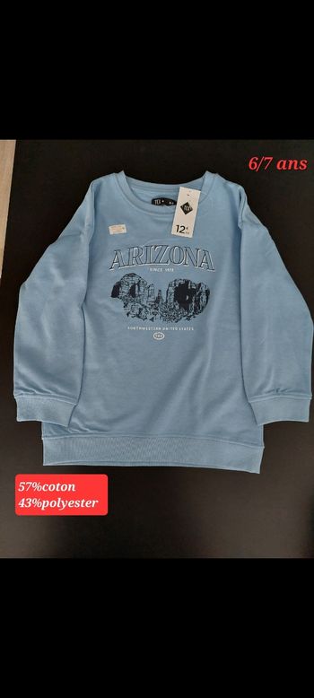 Pull bleu clair garçon 6/7ans