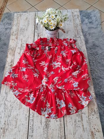 Haut à 🌸 fleurs dentelle large et manches évasées