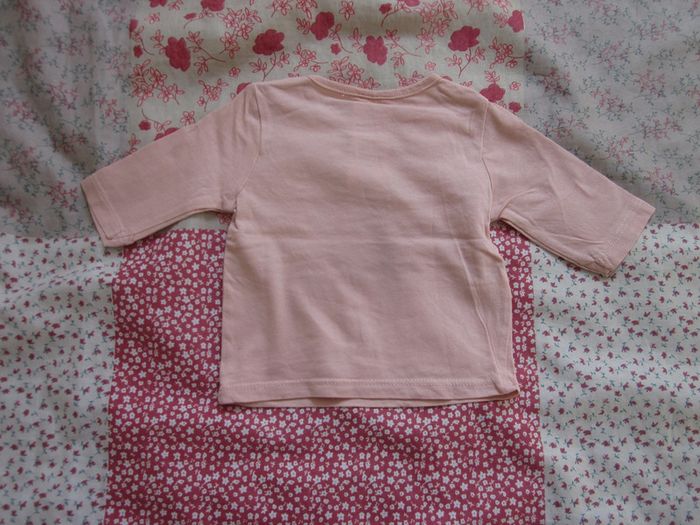 T-Shirt manches longues rose 1 mois - photo numéro 2