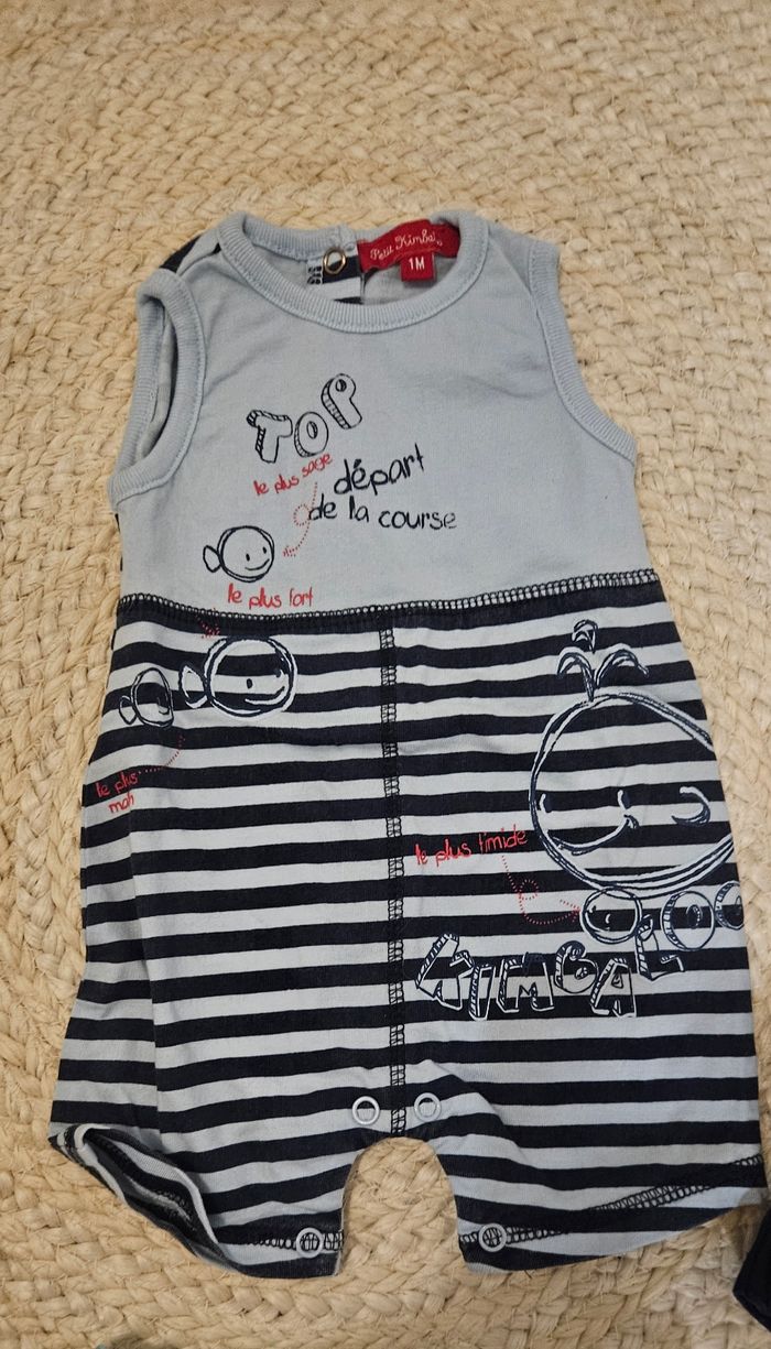 Lot de 4 combinaisons barboteuse  1 mois - photo numéro 4