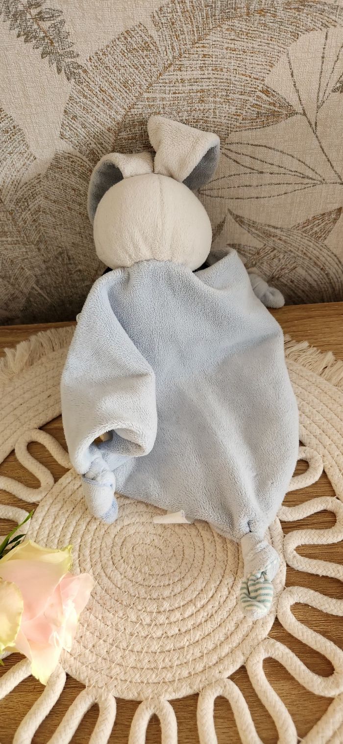 Doudou Lange Bébé Lapin bleu - photo numéro 7