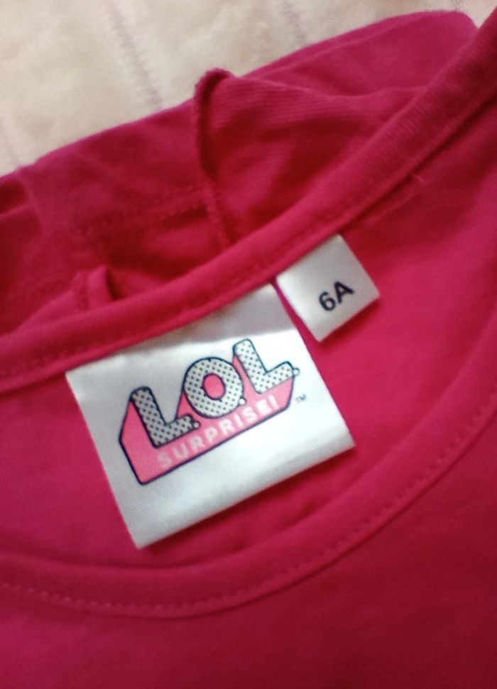 T-shirt Lol 6 ans rose rouge - photo numéro 2