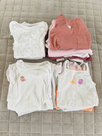 Lot de 16 bodies bébé fille taille 12 mois