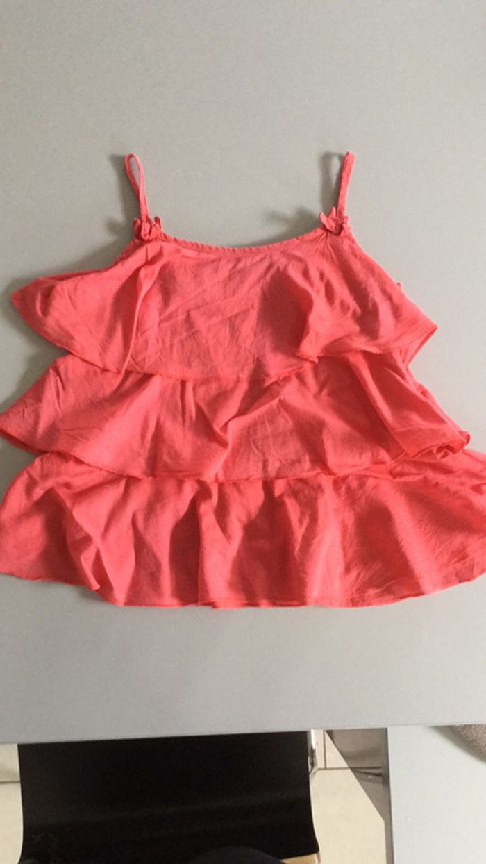 Top bretelles à volants corail 3 ans