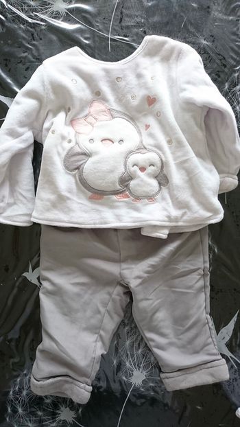 Ensemble molleton fille 6 mois