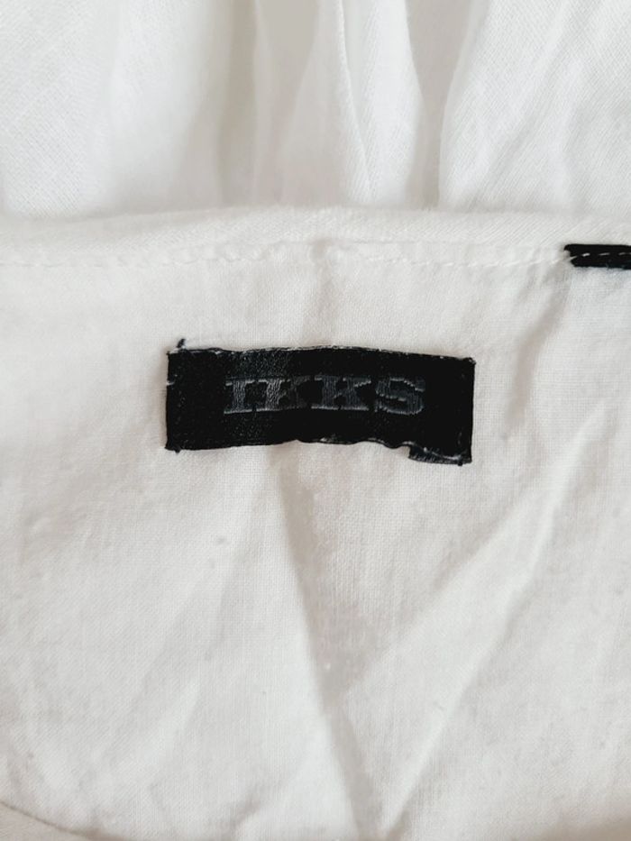 Robe Ikks blanc à volants taille XS 34 coquette aesthetic mini dress 53% lin - photo numéro 7