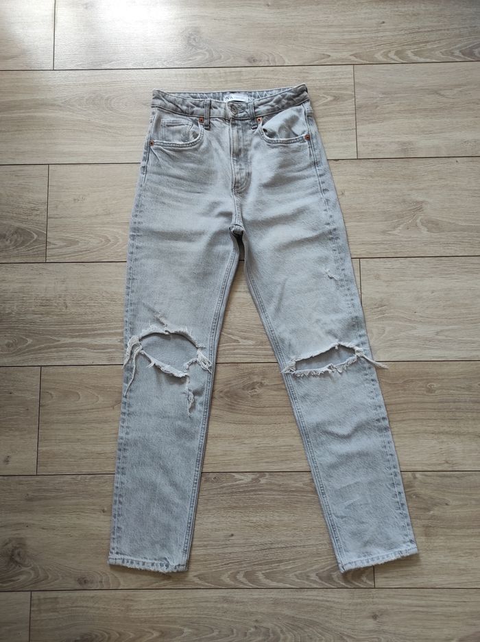 Jean troué Zara gris