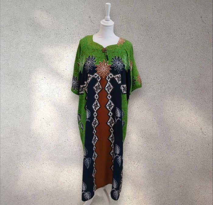 Robe longue manches courtes caftan taille unique robe de plage
