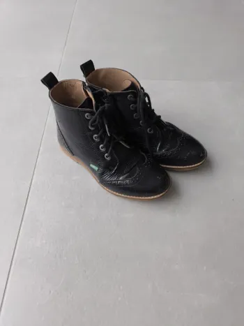 Kickers - bottines vernies noires - fille 33